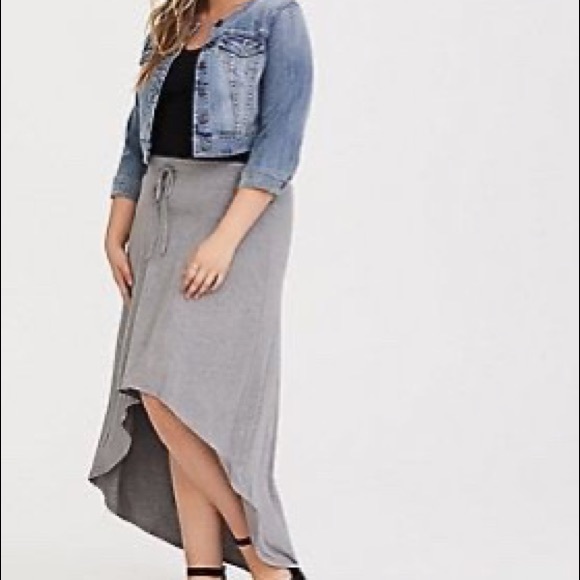 torrid Dresses & Skirts - Torrid Grey Hi-Lo Maxi Skirt Sz. 3